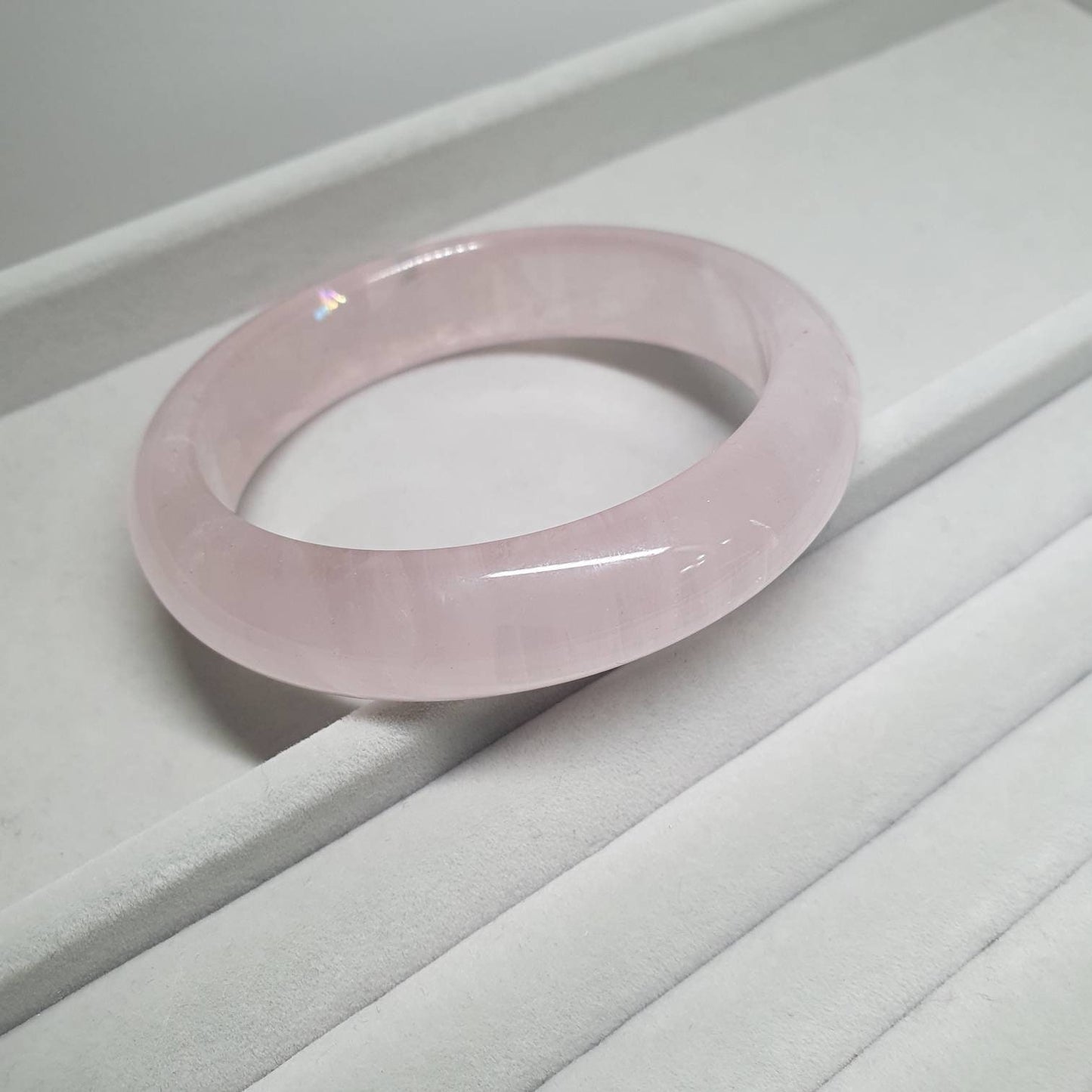 Beautiful Natural Rose Quartz Bangle (B) 60mm