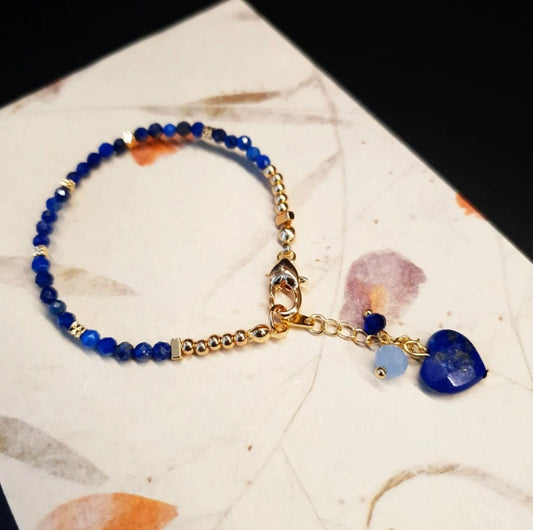 Handcrafted bracelet with beautiful lapis lazuli