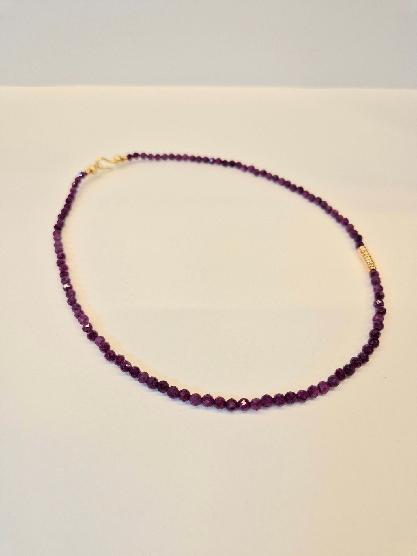 Handcrafted necklace with 4mm Ruby